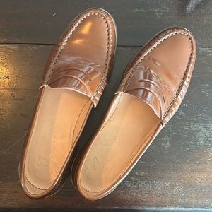 J. Crew Real Leather Cognac Brown Winona Penny Loafer 10 Women’s